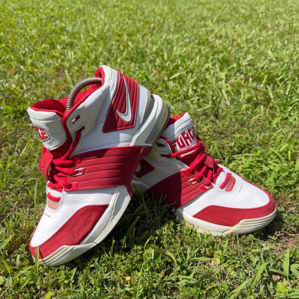Nike Air Force Max 2005 White Varsity Red Basketball Shoes 312769-101 Mens 9